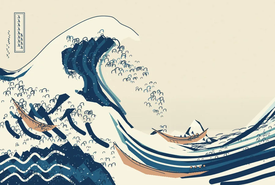 GPT-6 Sol's painting of the Great Wave