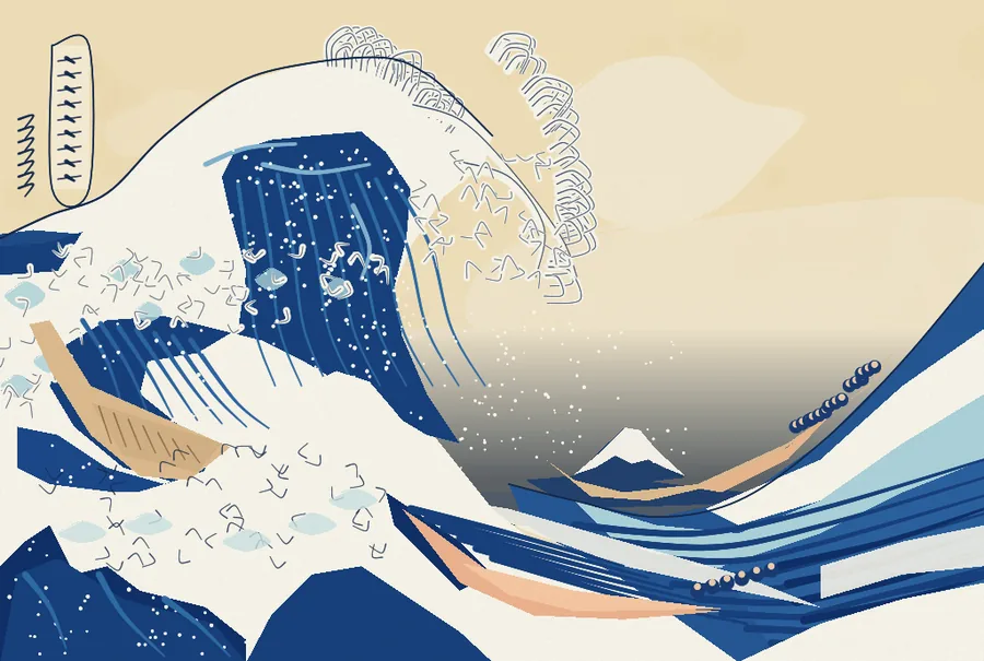 Sonnet 5.5's painting of the Great Wave